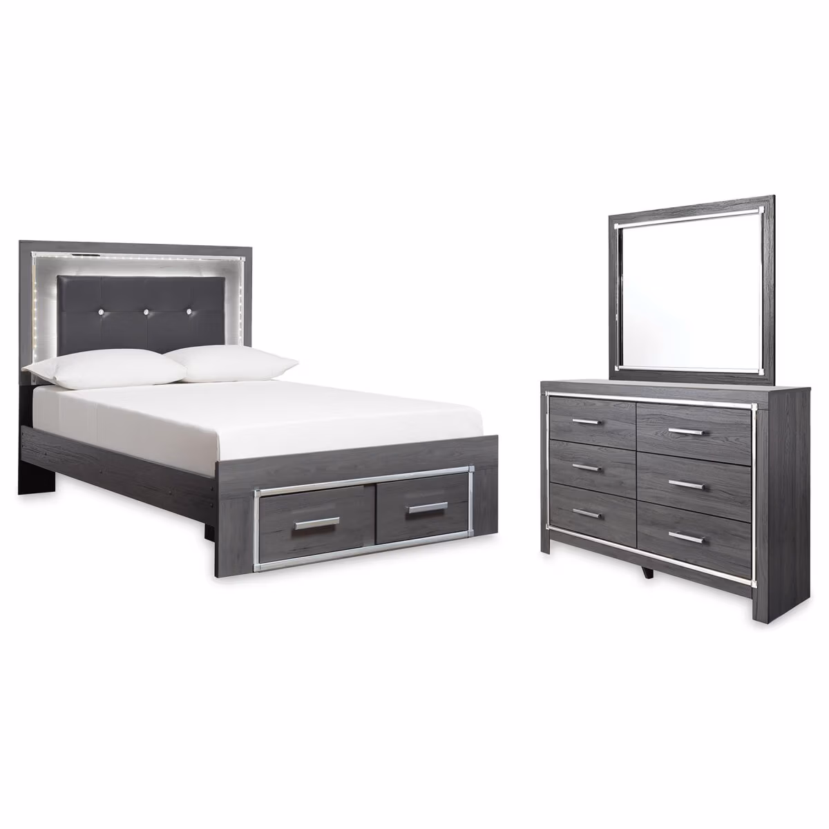 Lodanna Full Storage Bed, Dresser and Mirror - Image 2