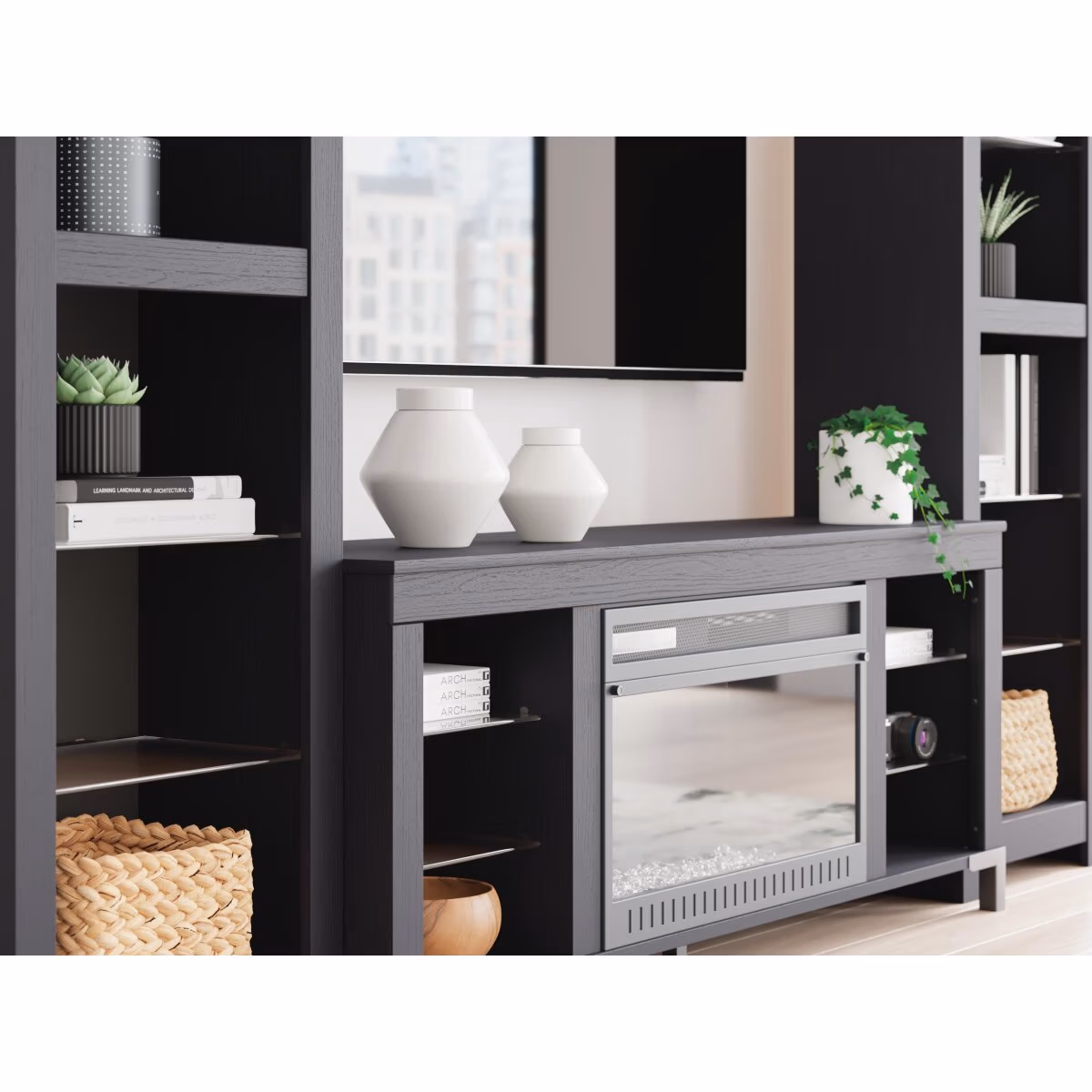 Cayberry 3-Piece Entertainment Center with Electric Fireplace - Image 8