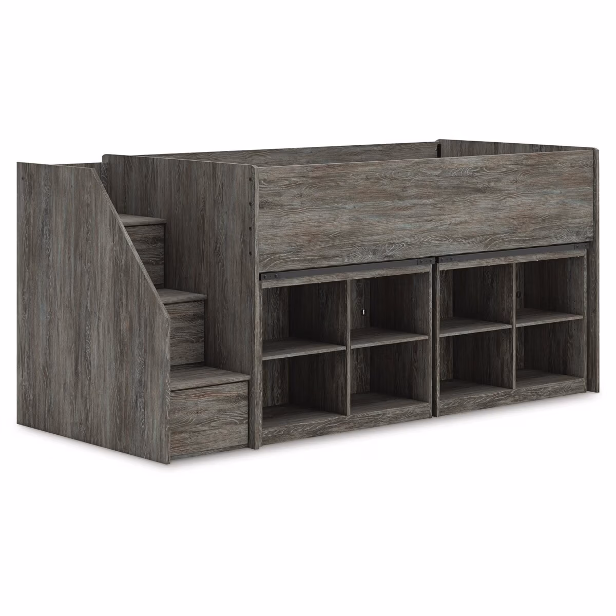 Frandern Twin Loft Bed with Bookcase Storage - Image 4