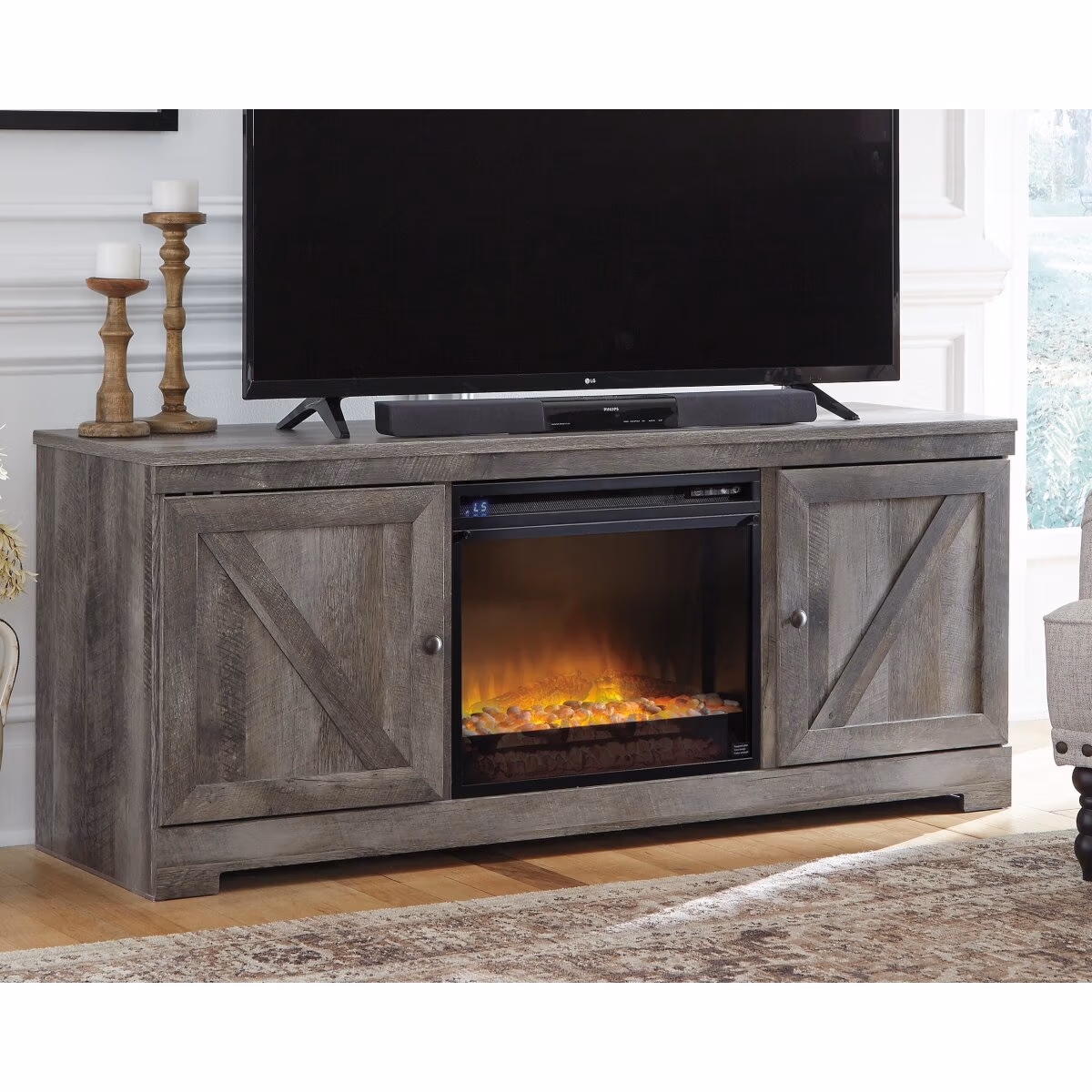 Wynnlow 63" TV Stand with Electric Fireplace - Image 3