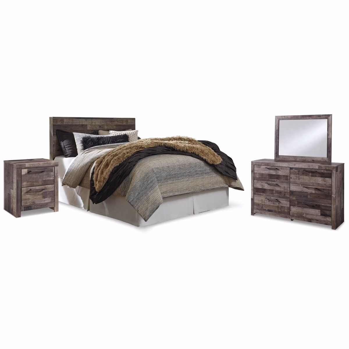 Derekson Queen Panel Headboard, Dresser, Mirror and Nightstand - Image 2