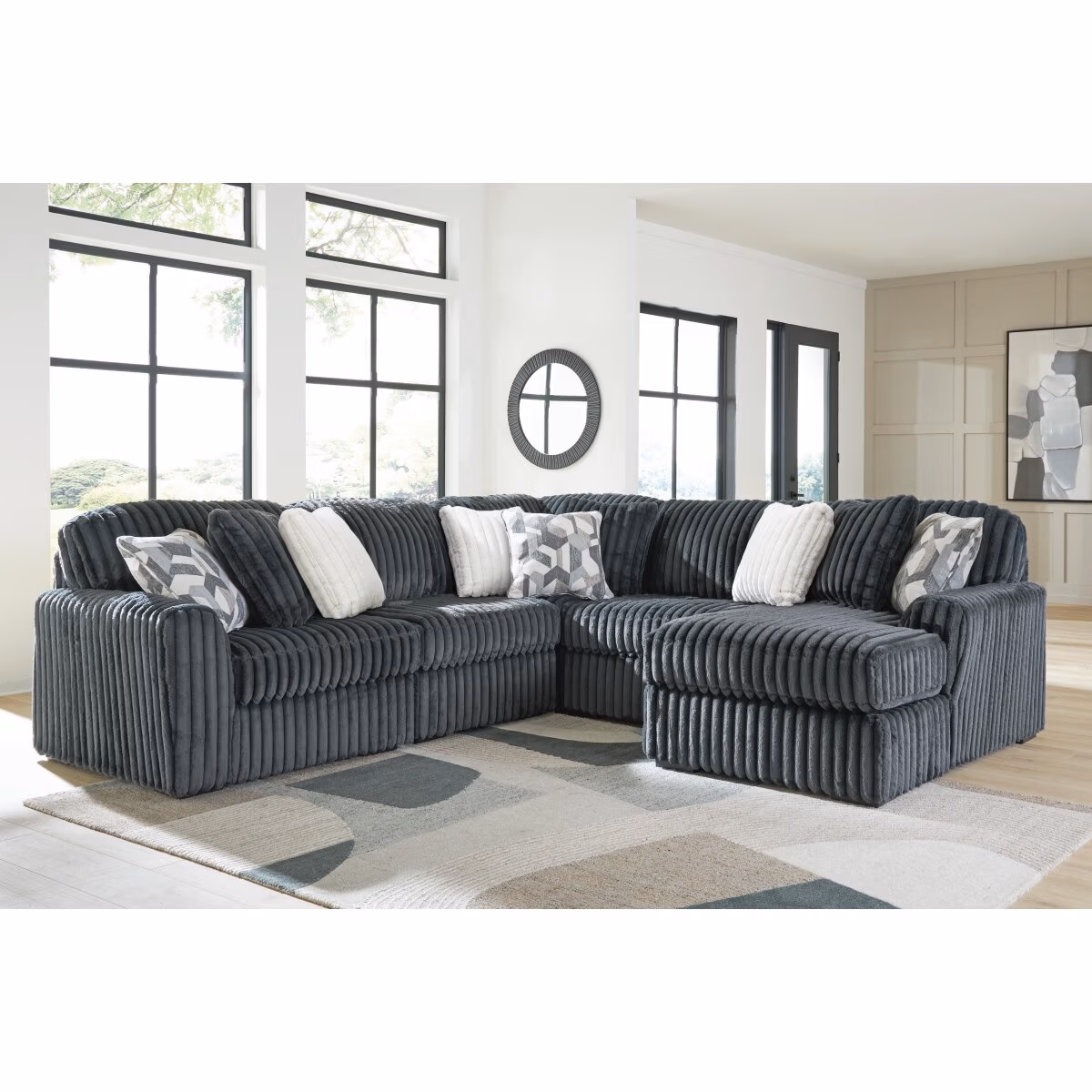 Midnight-Madness 5-Piece Sectional with Chaise - Image 3