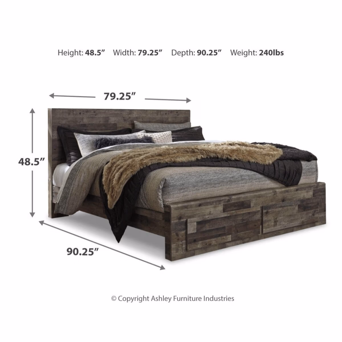 Derekson King Panel Bed, Dresser, Chest and Nightstand - Image 7