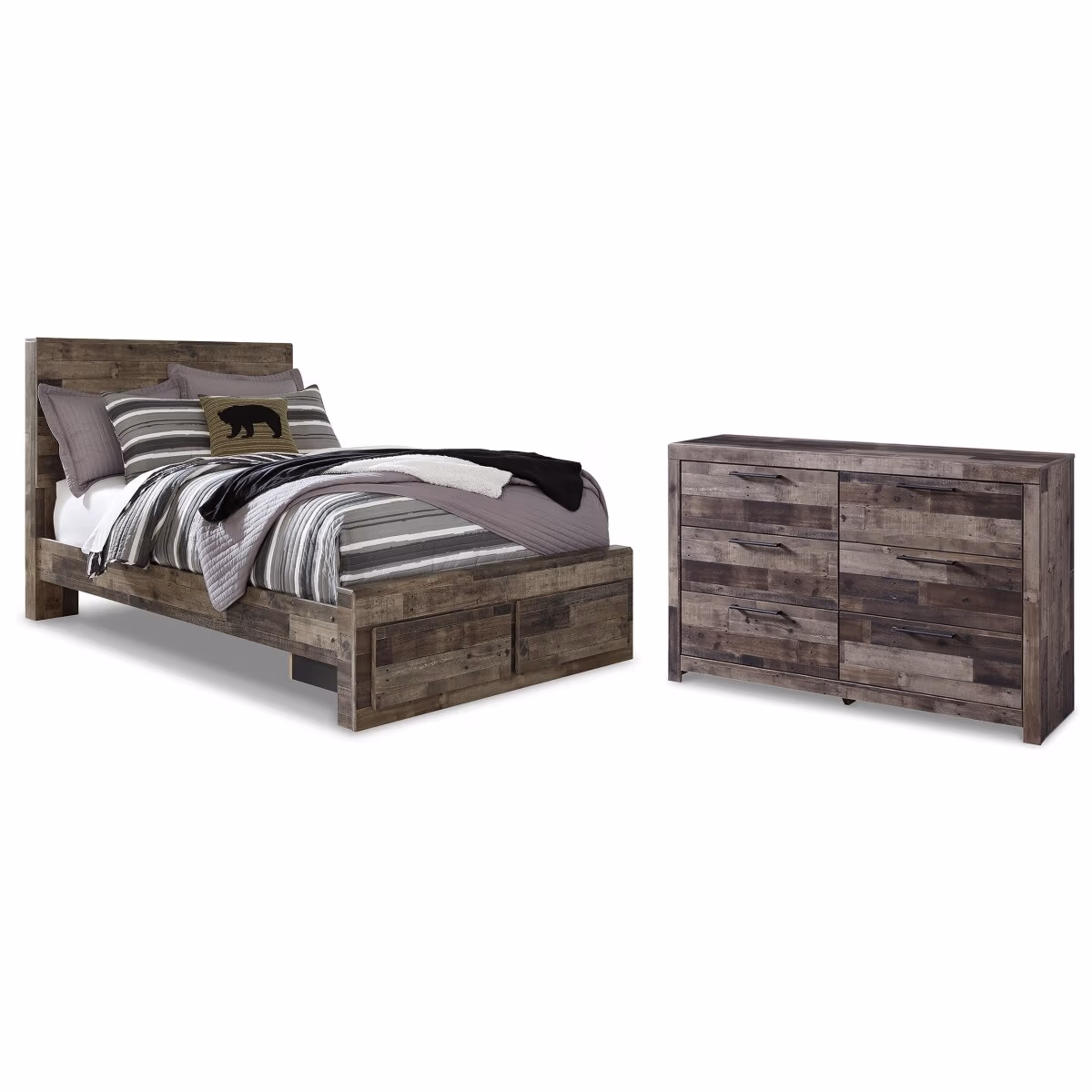 Derekson Full Panel Storage Bed and Dresser - Image 2