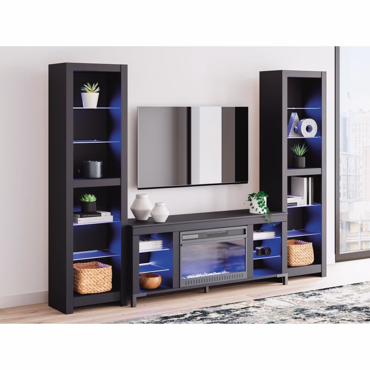 Cayberry 3-Piece Entertainment Center with Electric Fireplace - Image 9
