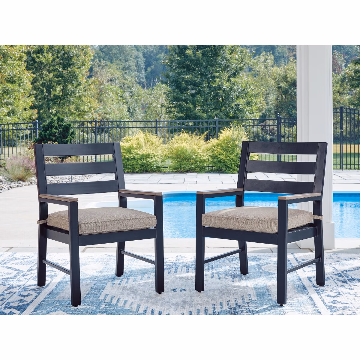 East Beach Outdoor Arm Chair with Cushion (Set of 2) - Image 3