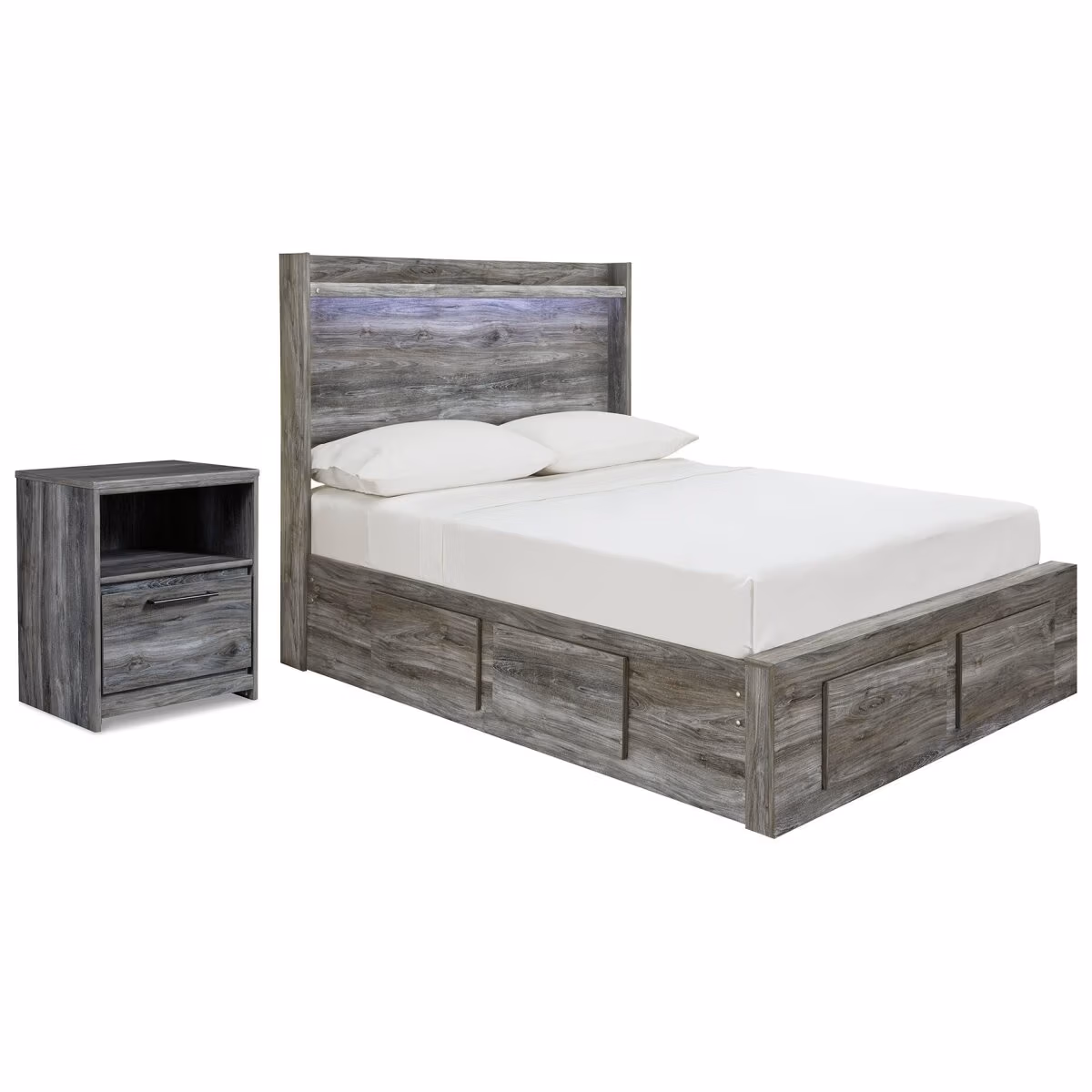 Baystorm Full Panel Storage Bed and Nightstand - Image 2
