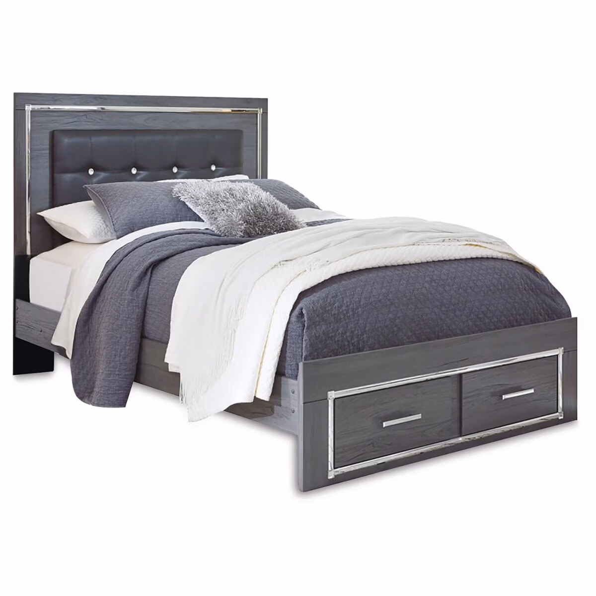 Lodanna Queen Upholstered Panel Storage Bed, Dresser, Mirror, and Nightstand - Image 4