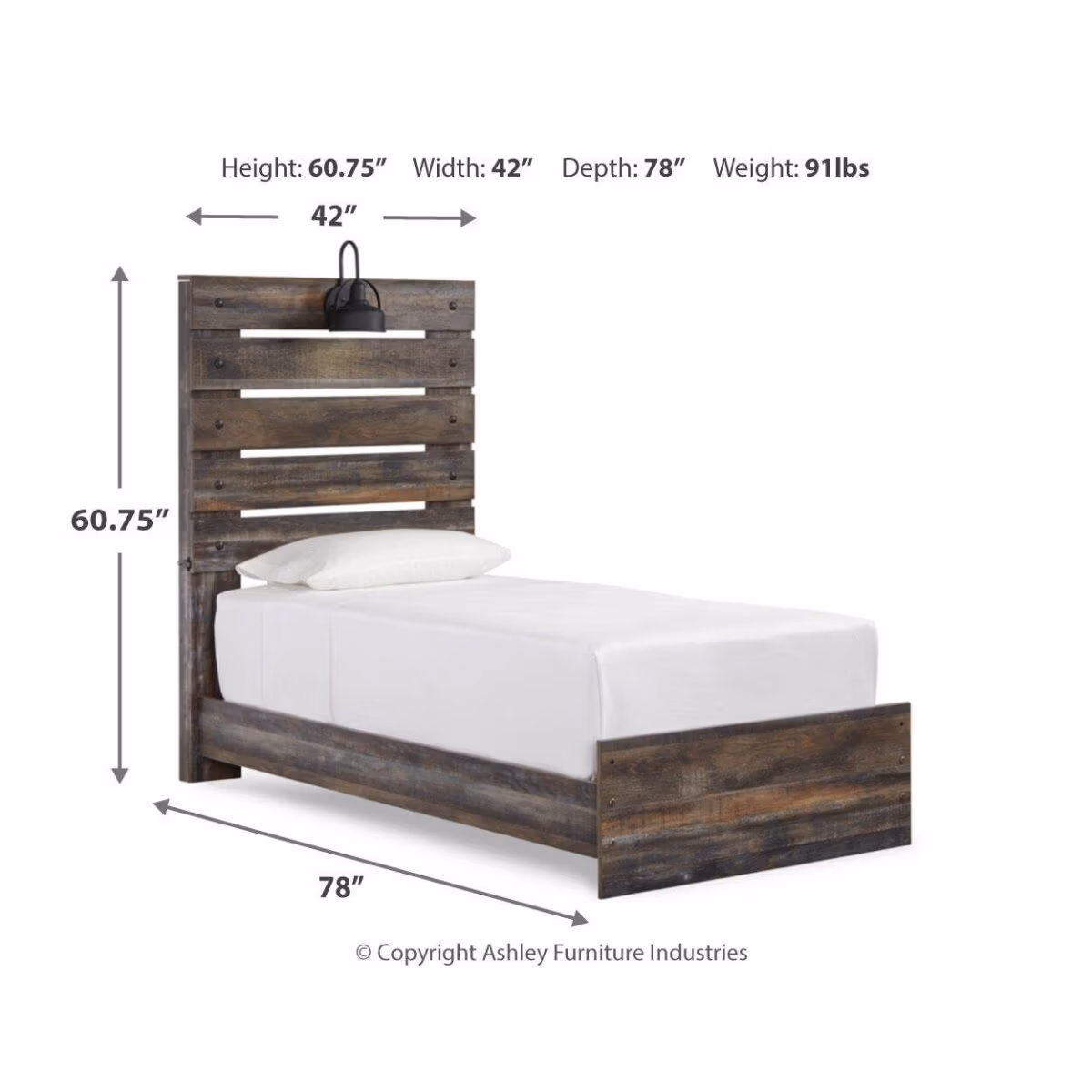 Drystan Twin Panel Bed, Dresser and Mirror - Image 8