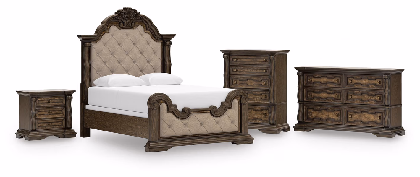 659e2c1874b6d62ee47eed599f364102 Maylee Queen Upholstered Bed, Dresser, Chest and Nightstand - Image 1