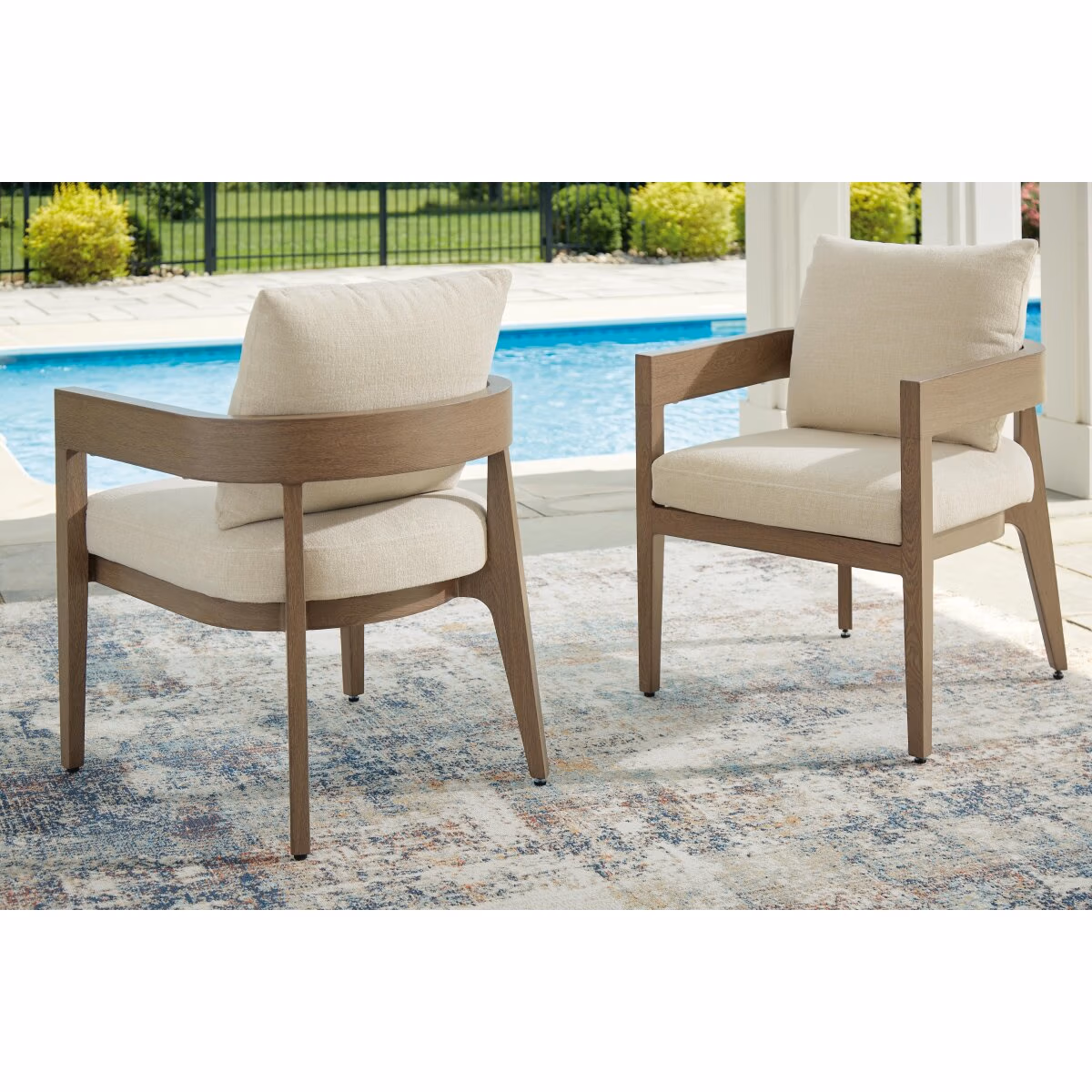 Serene Bay Outdoor Dining Arm Chair with Cushion (Set of 2) - Image 3