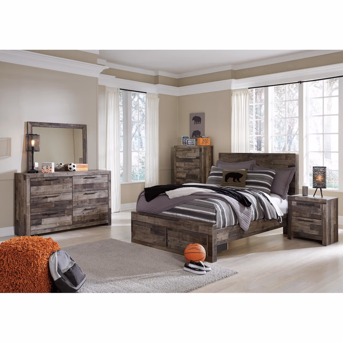 Derekson Full Panel Bed with 2 Storage Drawers - Image 7