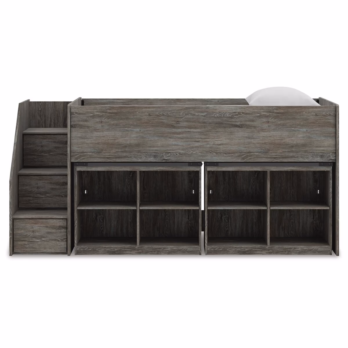 Frandern Twin Loft Bed with Bookcase Storage - Image 6