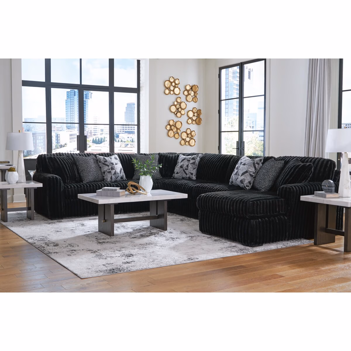 Midnight-Madness 4-Piece Sectional with Chaise - Image 5