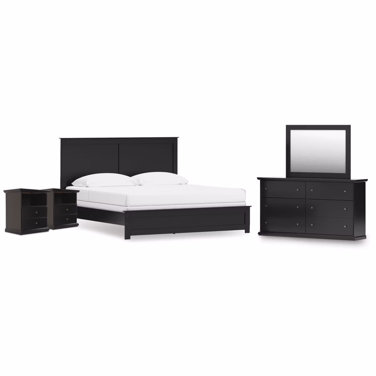 Maribel King Panel Bed, Dresser, Mirror and 2 Nightstands - Image 2
