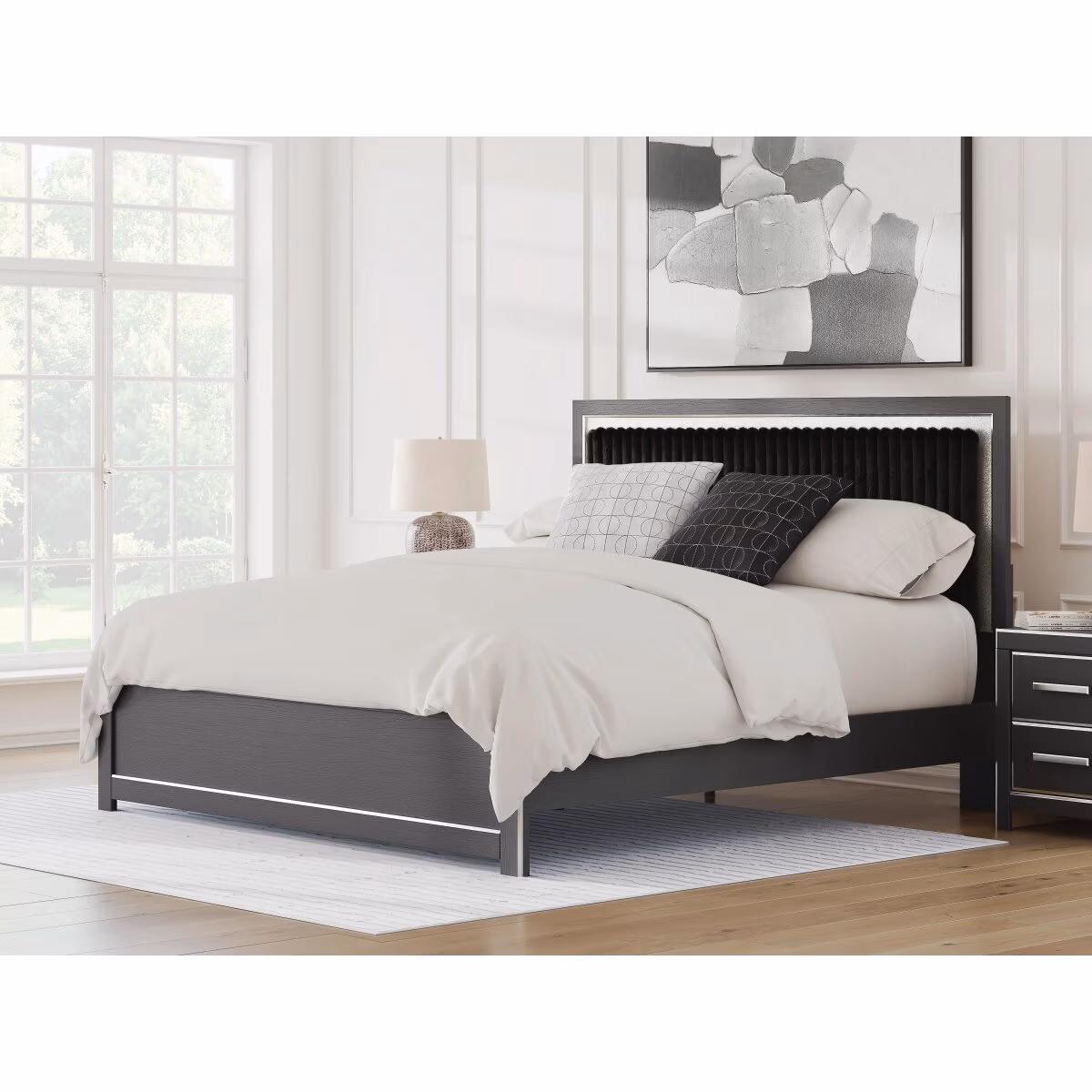 Zuraleus King Upholstered Panel Platform Bed - Image 3