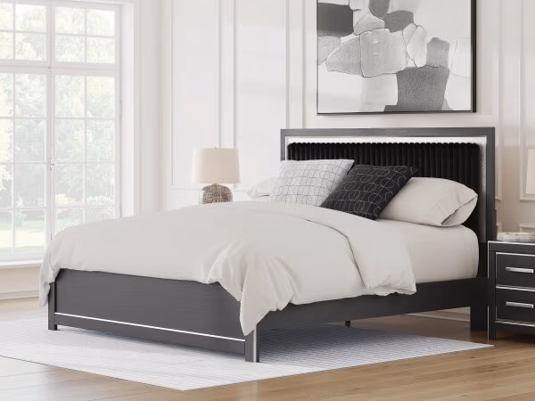 Zuraleus King Upholstered Panel Platform Bed - Image 3