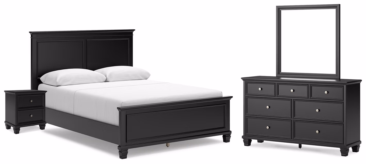 Lanolee Queen Panel Bed, Dresser, Mirror and Nightstand