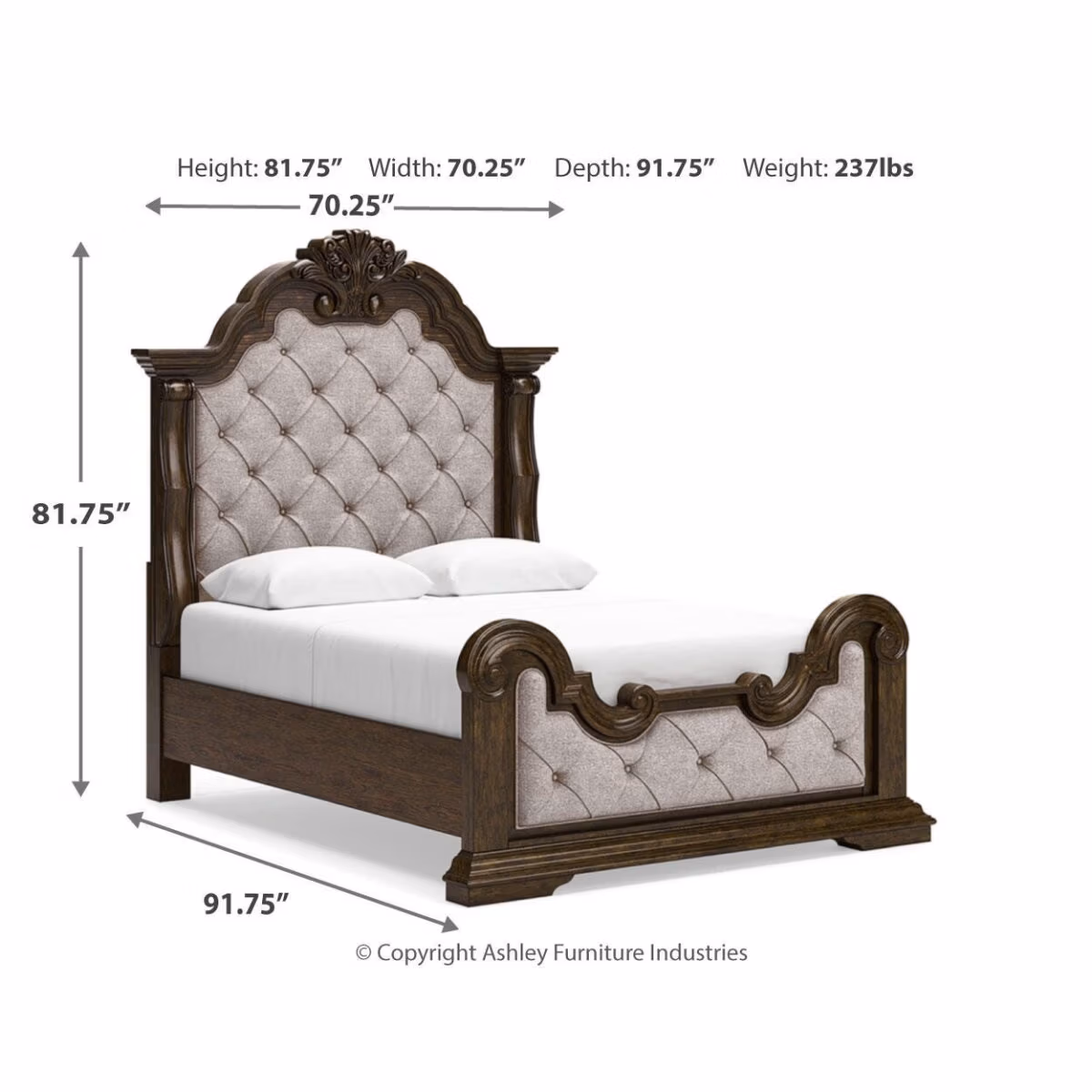 Maylee Queen Upholstered Panel Bed, Dresser, Mirror and Nightstand - Image 8