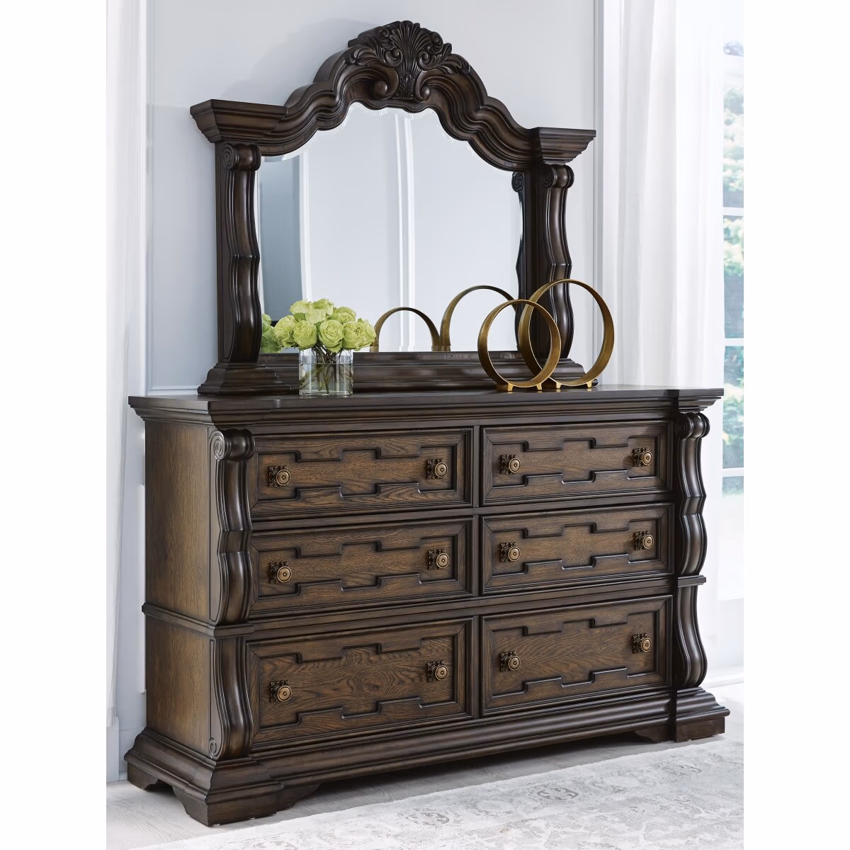 Maylee Queen Panel Bed, Dresser, Mirror, Chest and 2 Nightstands - Image 5