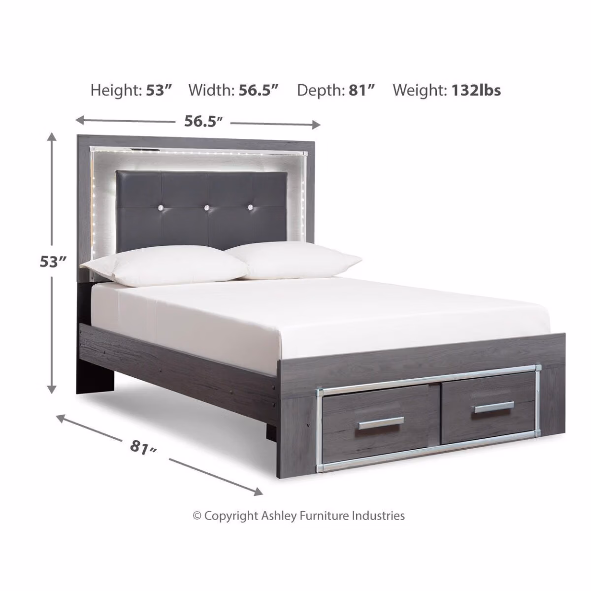 Lodanna Full Panel Bed with 2 Storage Drawers - Image 5