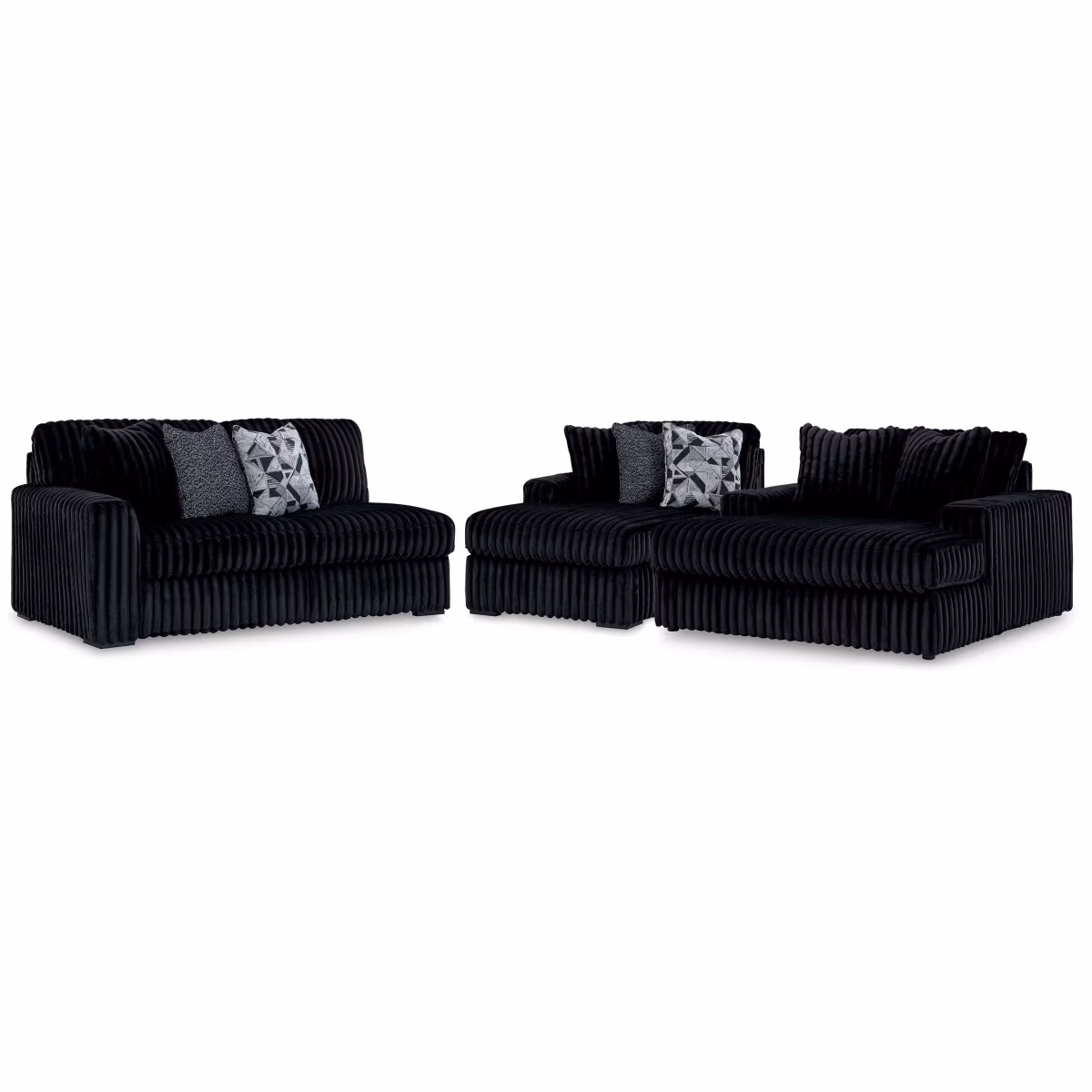 Midnight-Madness 2-Piece Sectional and Oversized Chaise - Image 2