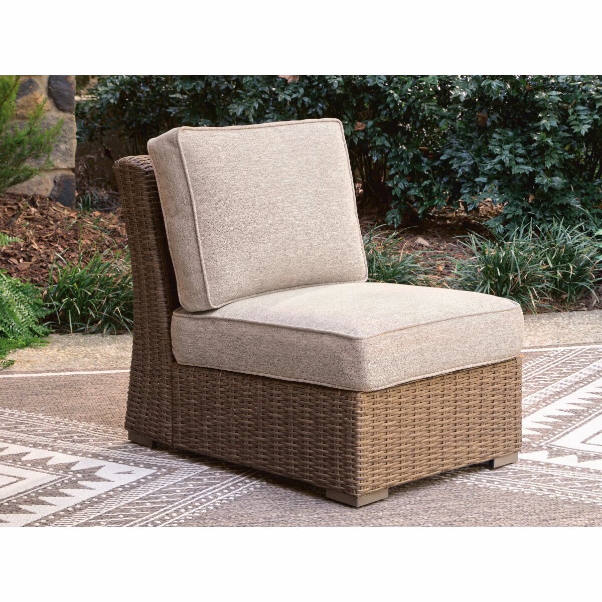Laguna Heights Outdoor Armless Chair with Cushion - Image 3
