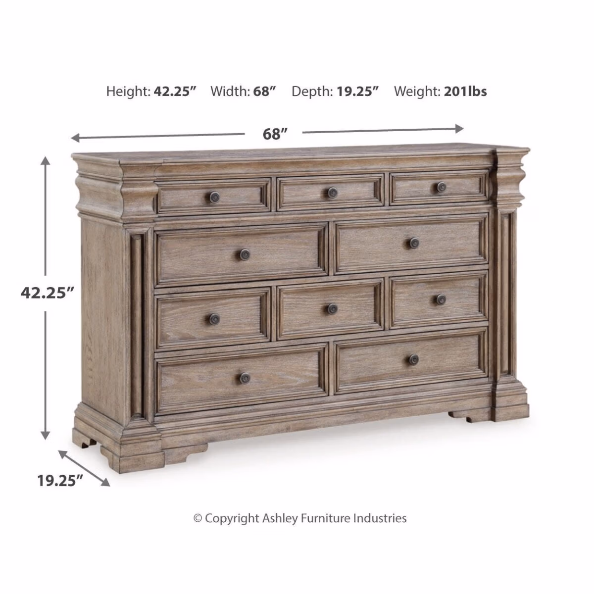 Blairhurst King Panel Bed, Dresser, Chest and 2 Nightstands - Image 8
