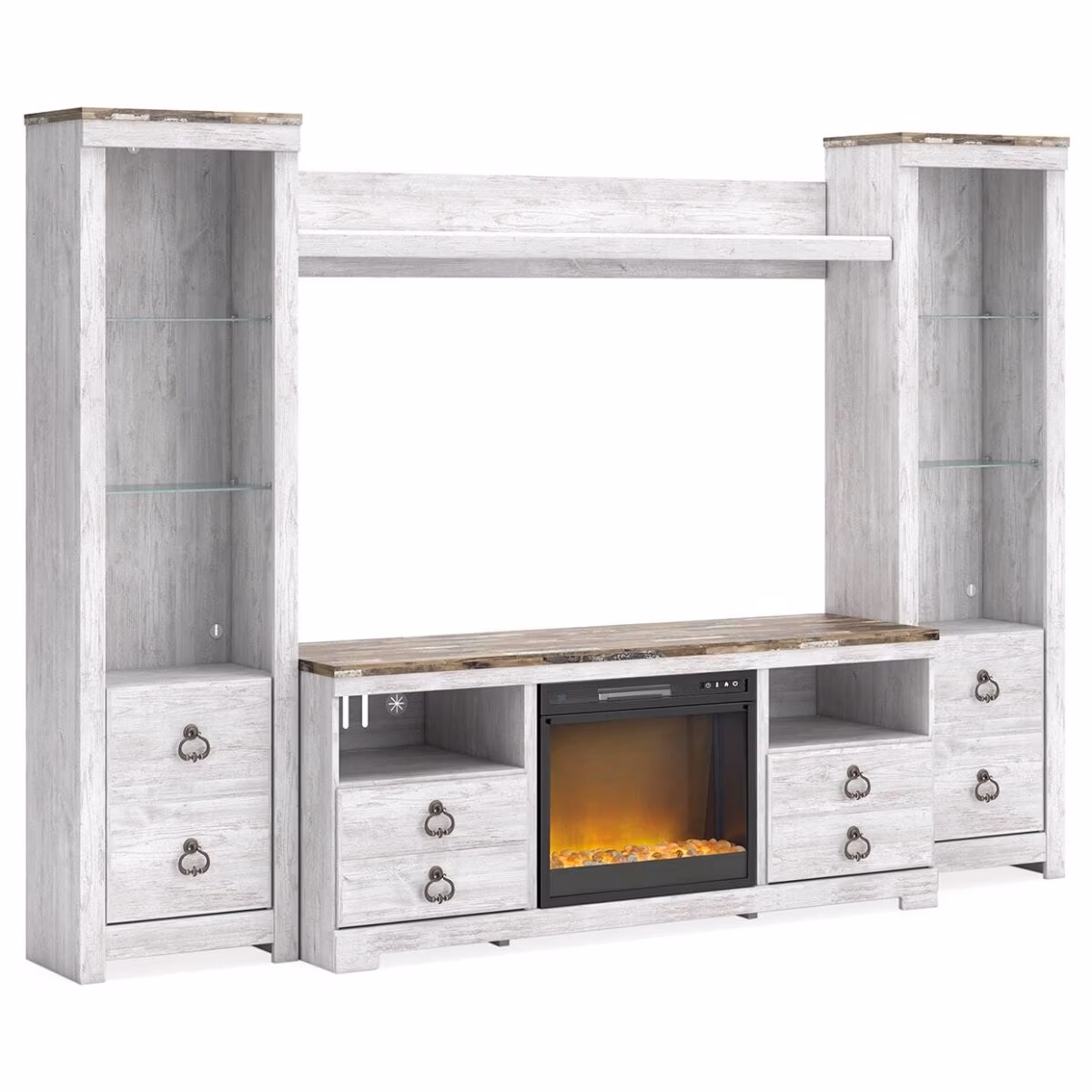 Willowton 4-Piece Entertainment Center with Electric Fireplace - Image 2