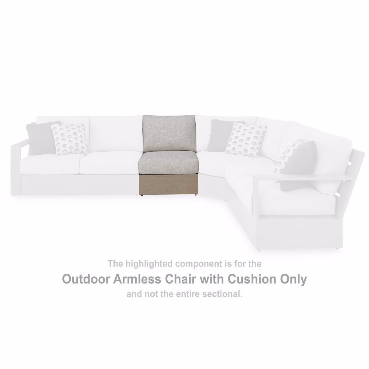 Kimpton Isle Outdoor Armless Chair with Cushion - Image 3