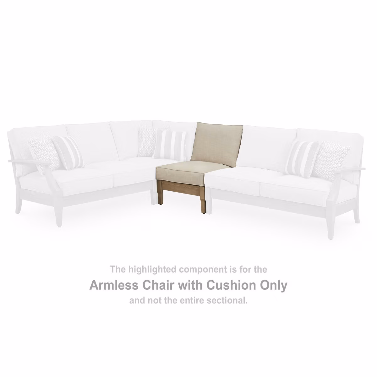 Clare View Armless Chair with Cushion - Image 3