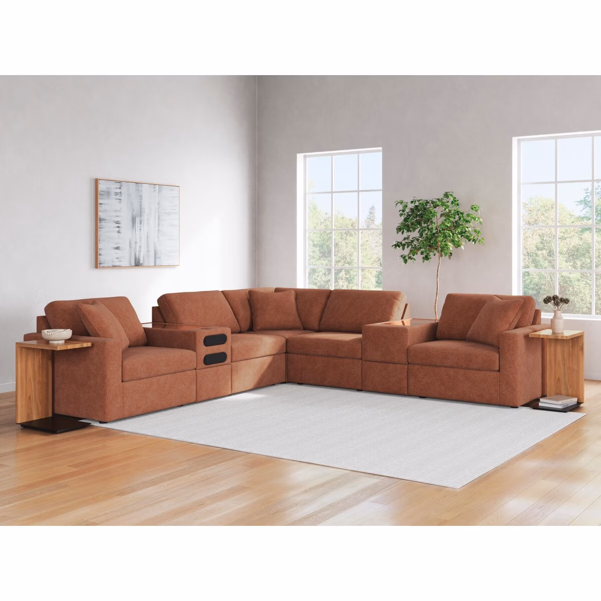 Modmax 7-Piece Balanced Sectional with Audio and Storage Consoles - Image 3