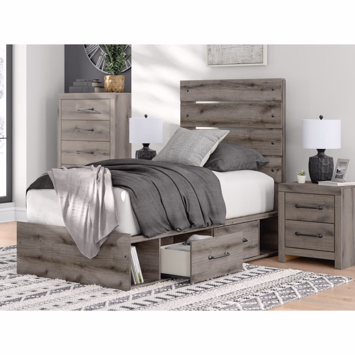 Graystorm Twin Panel Bed with Storage - Image 14