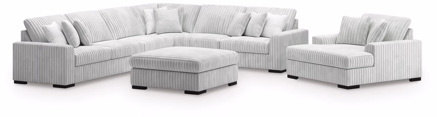 Stupendous 4-Piece Sectional and Oversized Accent Ottoman