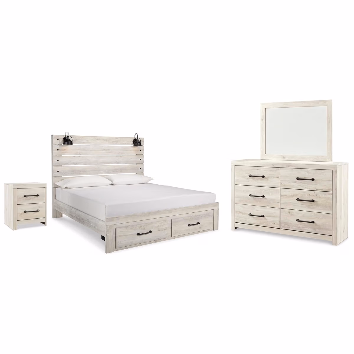 Cambeck King Panel Storage Bed, Dresser, Mirror and Nightstand - Image 2