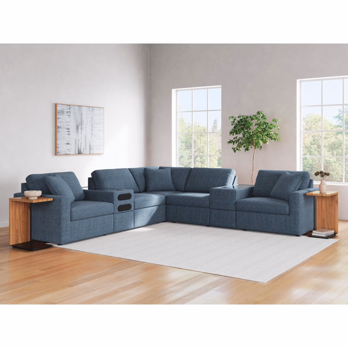 Modmax 7-Piece Balanced Sectional with Audio and Storage Consoles - Image 3