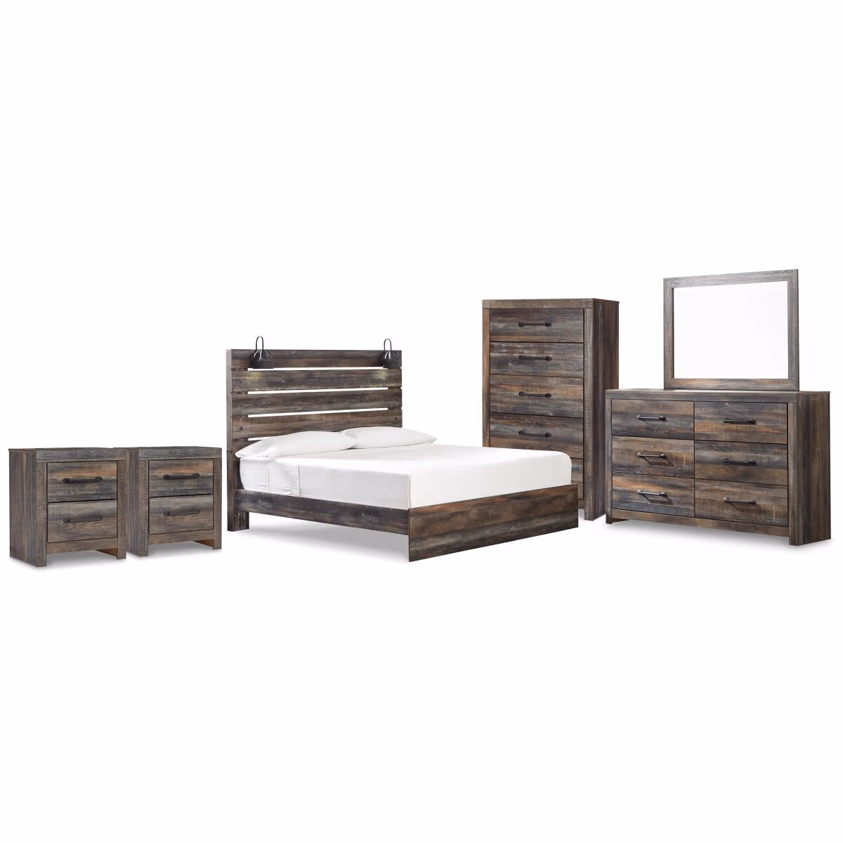 Drystan King Panel Bed, Dresser, Mirror and 2 Nightstands - Image 2