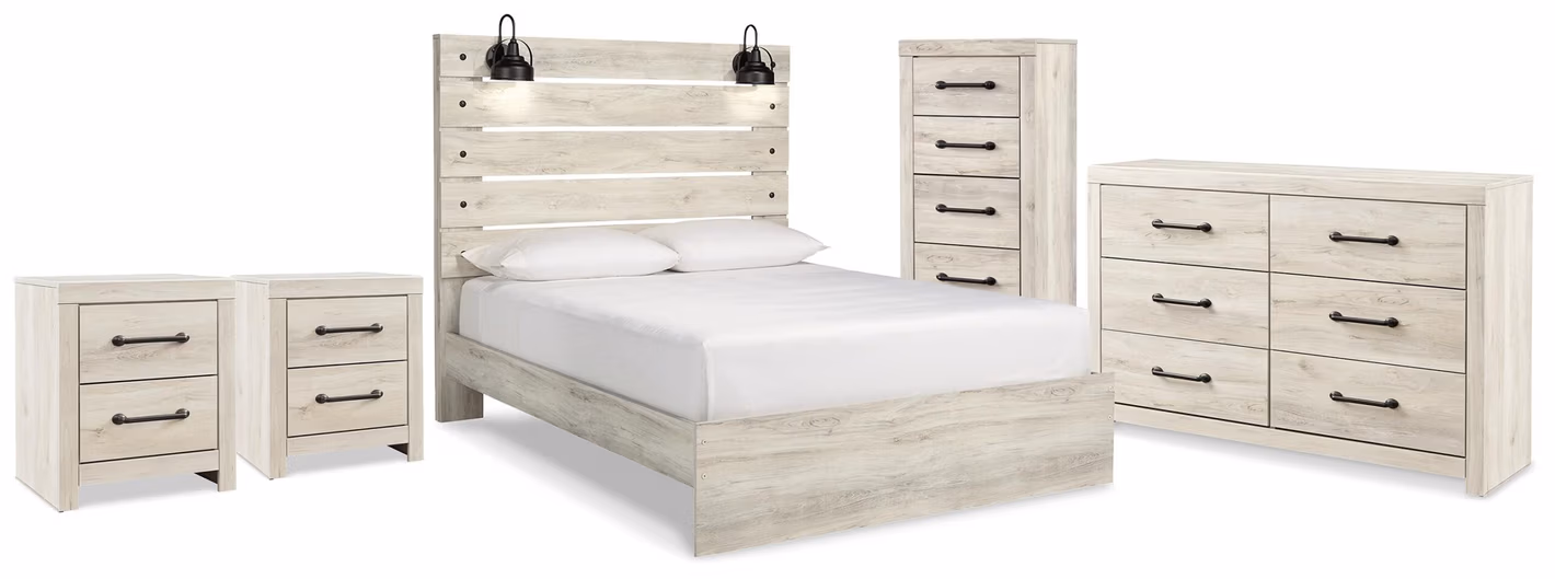 Cambeck Queen Panel Storage Bed, Dresser, Chest and 2 Nightstands