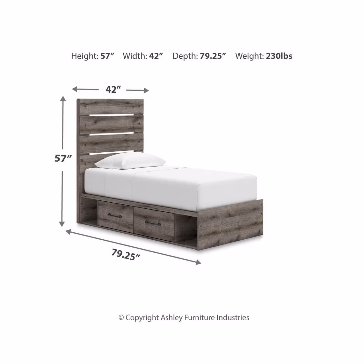 Graystorm Twin Panel Bed with Storage - Image 5