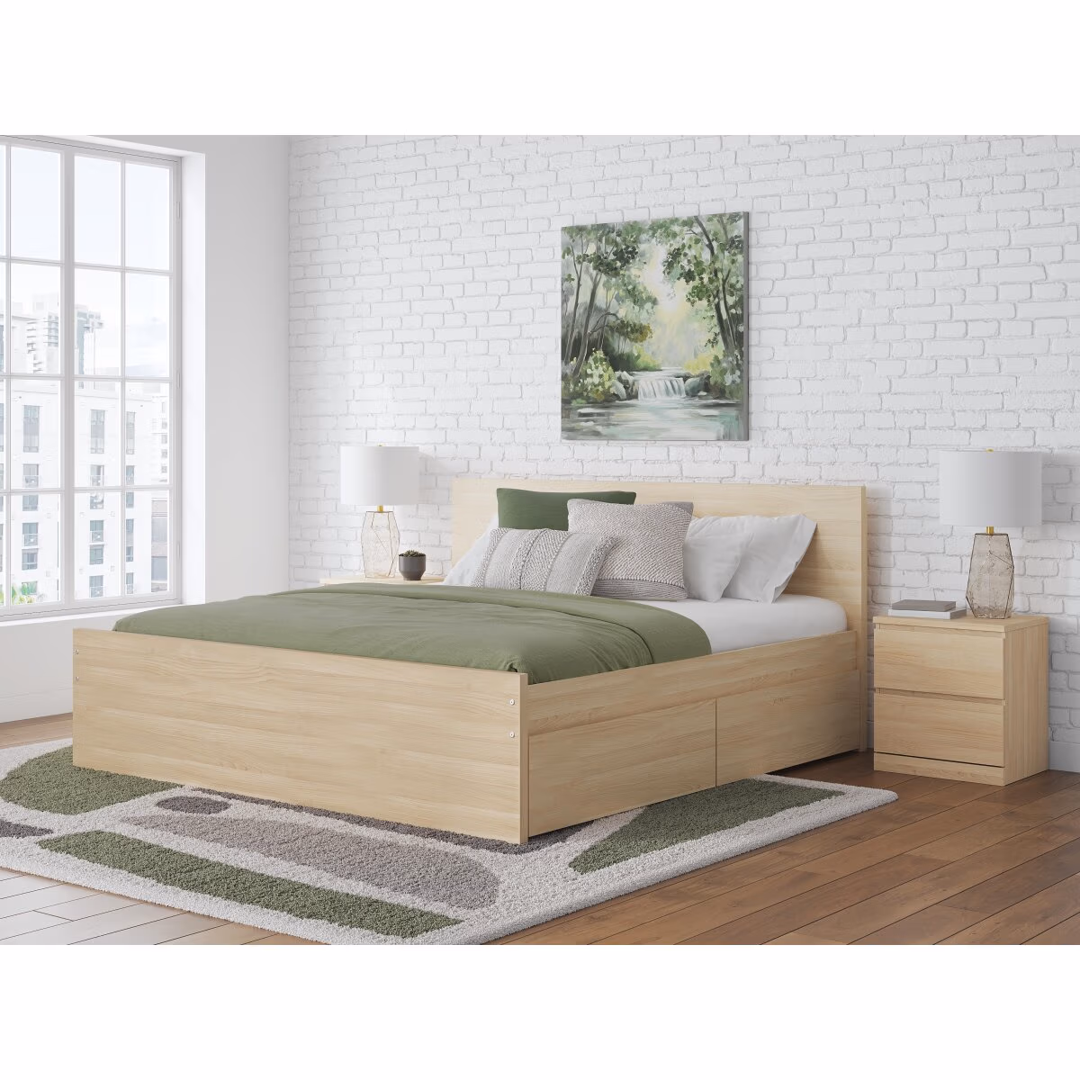 Onita King Panel Platform Bed with 2 Side Storage - Image 3