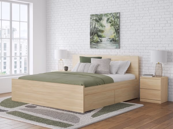 Onita King Panel Platform Bed with 2 Side Storage - Image 3