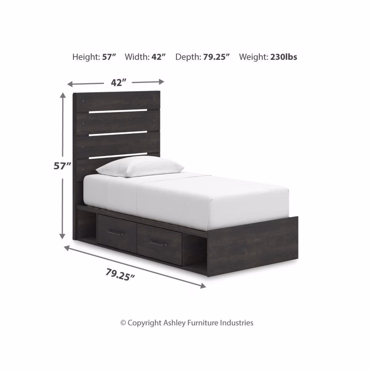 Hollivern Twin Panel Bed with Storage - Image 5