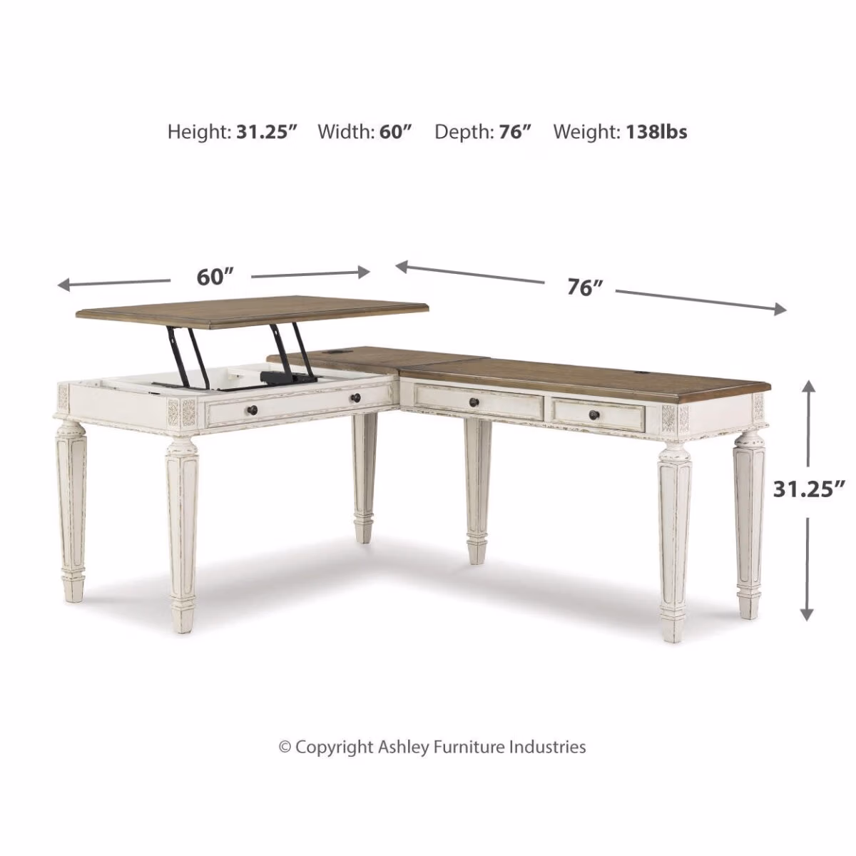 Realyn 2-Piece Home Office Lift Top Desk - Image 5