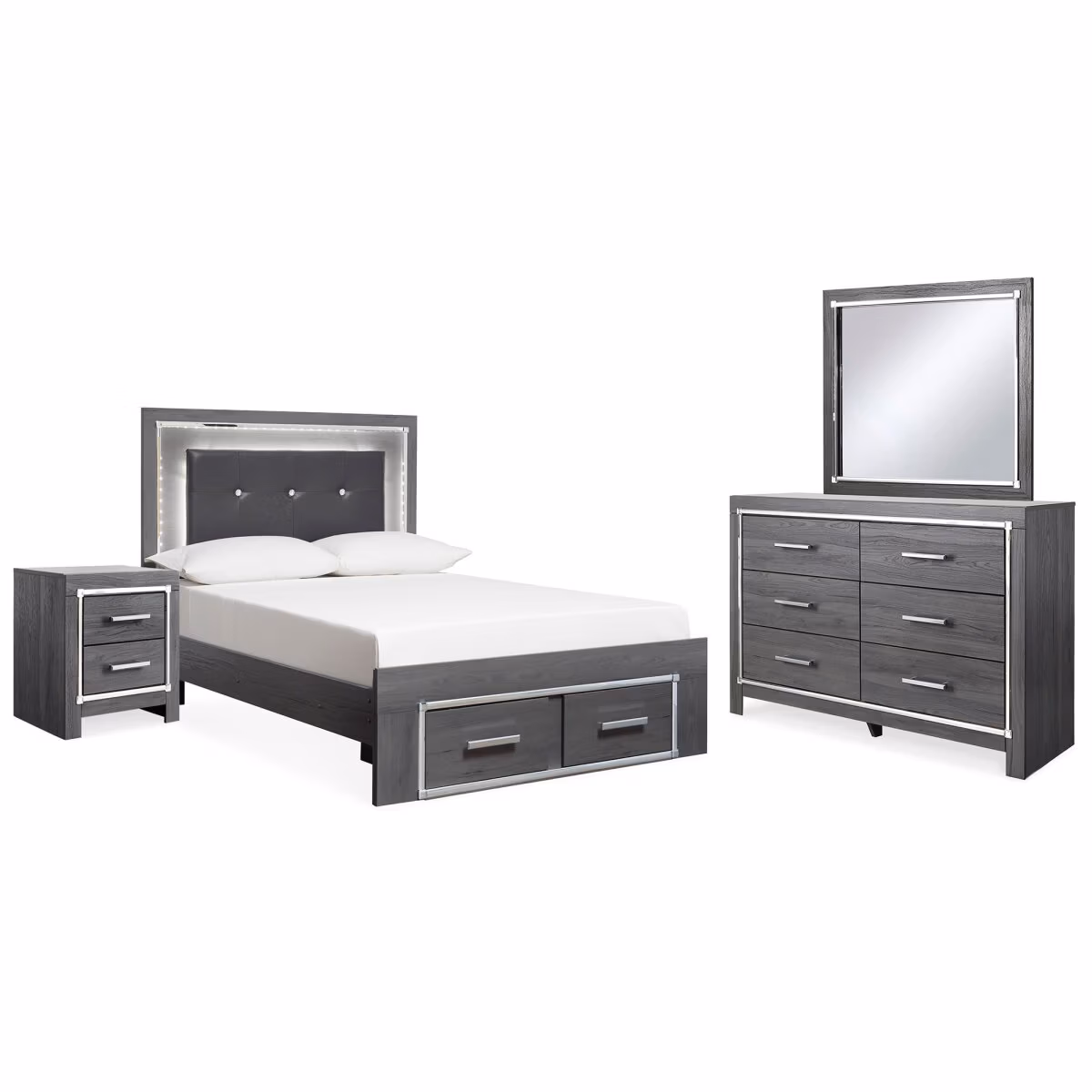 Lodanna Full Storage Bed, Dresser, Mirror and 2 Nightstands - Image 2