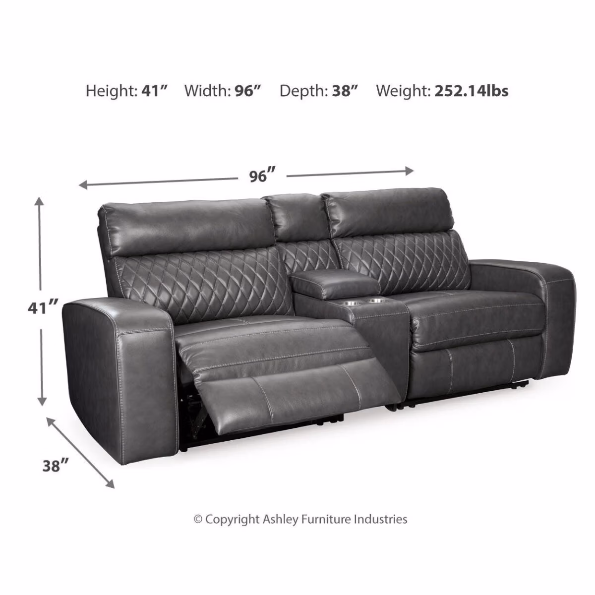 Samperstone 3-Piece Power Reclining Sectional Loveseat - Image 5