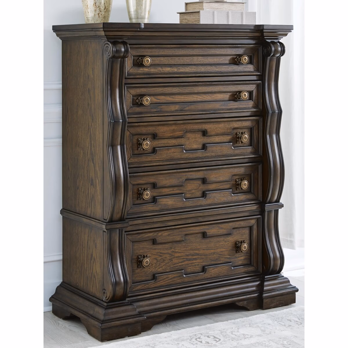 Maylee Queen Upholstered Bed, Dresser, Chest and Nightstand - Image 23