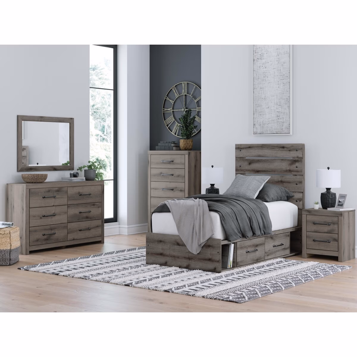 Graystorm Twin Panel Bed with Storage - Image 13