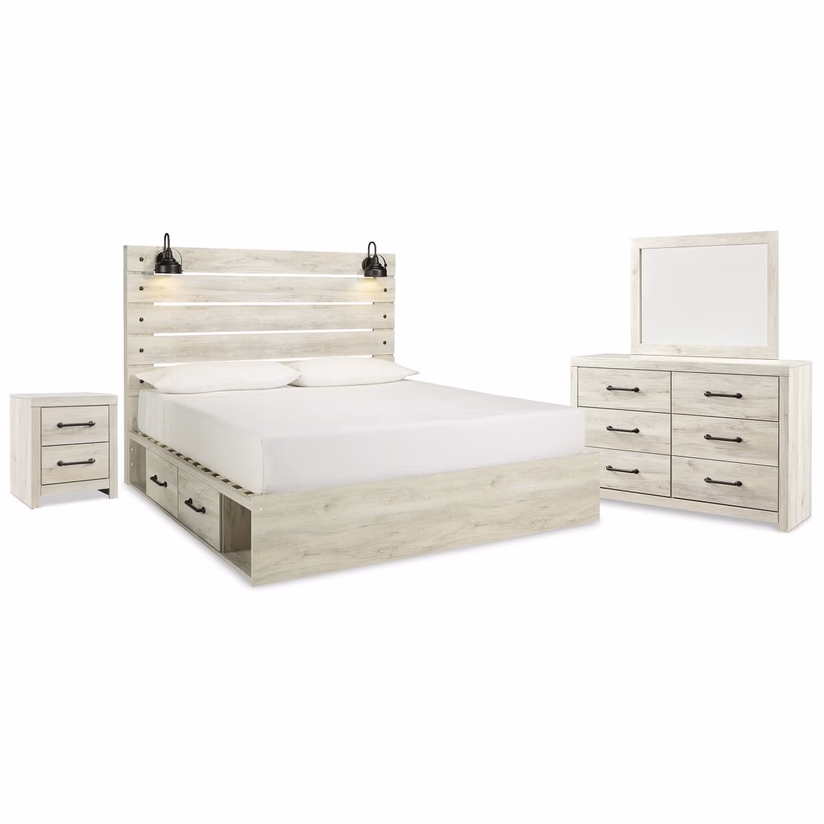 Cambeck King Panel Storage Bed, Dresser, Mirror and Nightstand - Image 2