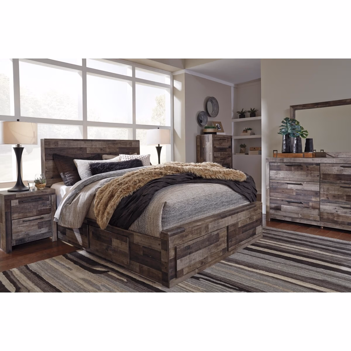 Derekson Queen Panel Bed with 4 Storage Drawers - Image 11