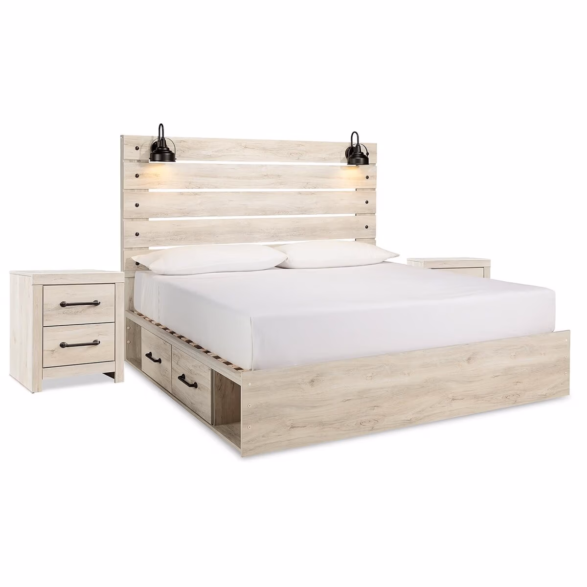 Cambeck King Panel Bed with Storage and 2 Nightstands - Image 2